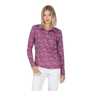 339. NWT Levelwear Molly Long Sleeve Polo Stretchy Top - Size Lg.